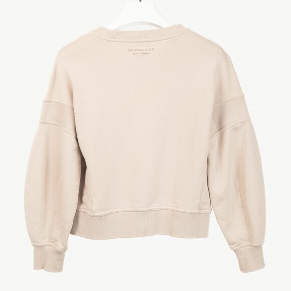 Burberry Beige Cotton French-Terry Ribbed-Trim Sweatshirt - Picture 2 of 10